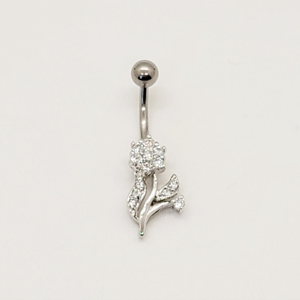 925 Sterling Silver Gold Plated Belly Ring